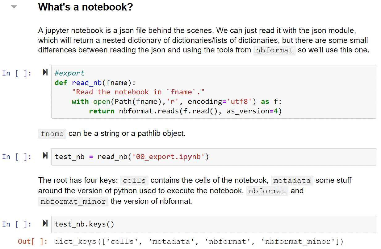 Exploring the notebook file format in the nbdev source code