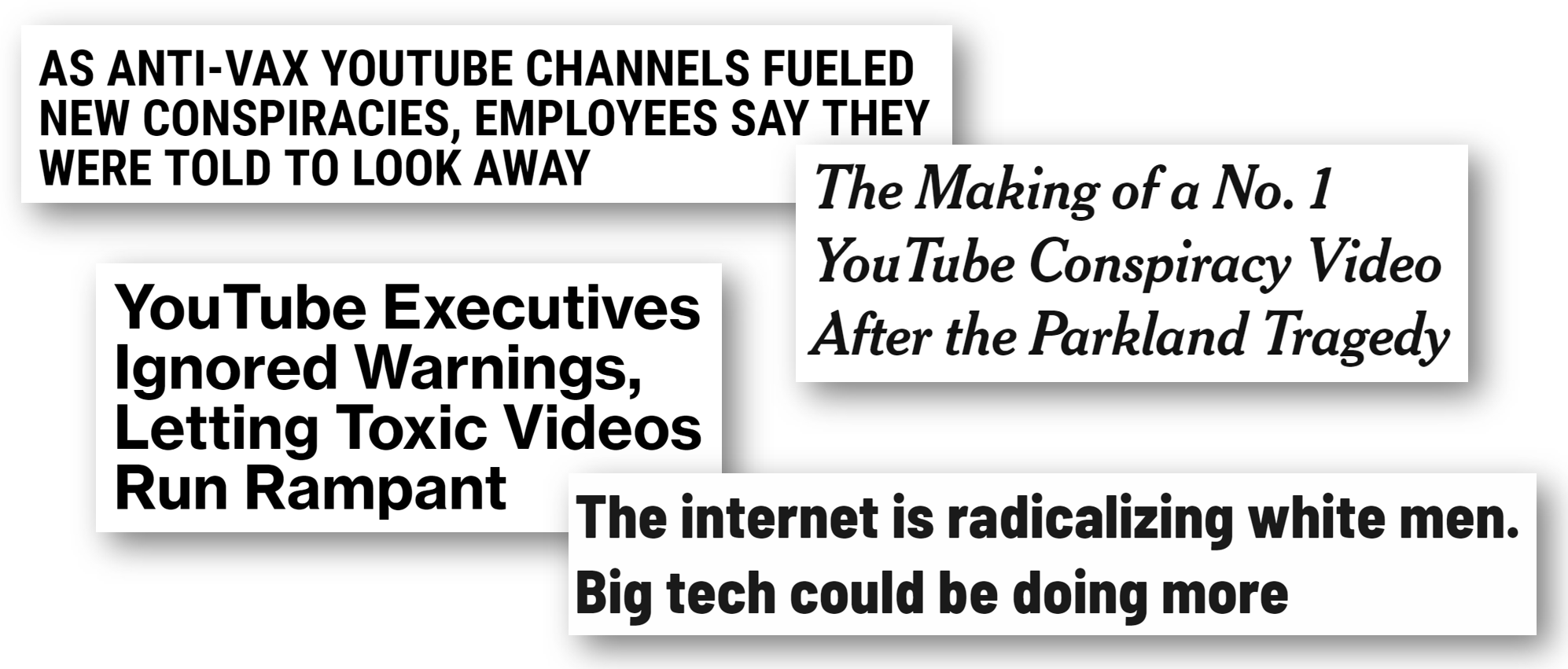 Headlines about YouTube from CNN, Newsweek, New York Times, & Bloomberg